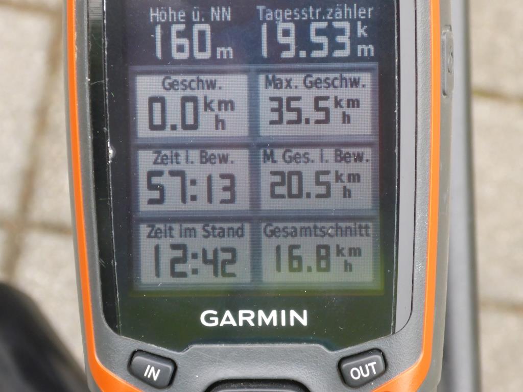 GPS-Gerät Harmin 62s mit Tagesauswertung (Bild: Klaus Dapp)