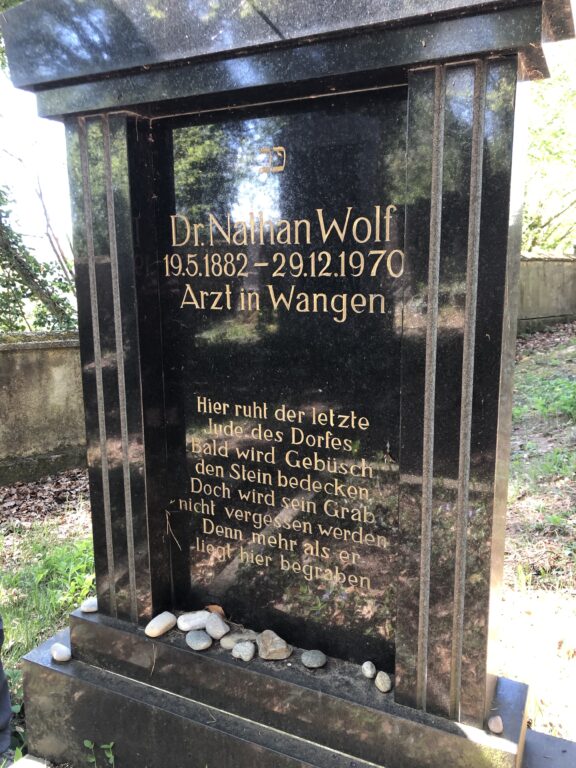 Grab von Dr. Nathan Wolf auf den jüdischen Friedhof in Wangen (Bild: Klaus Dapp)